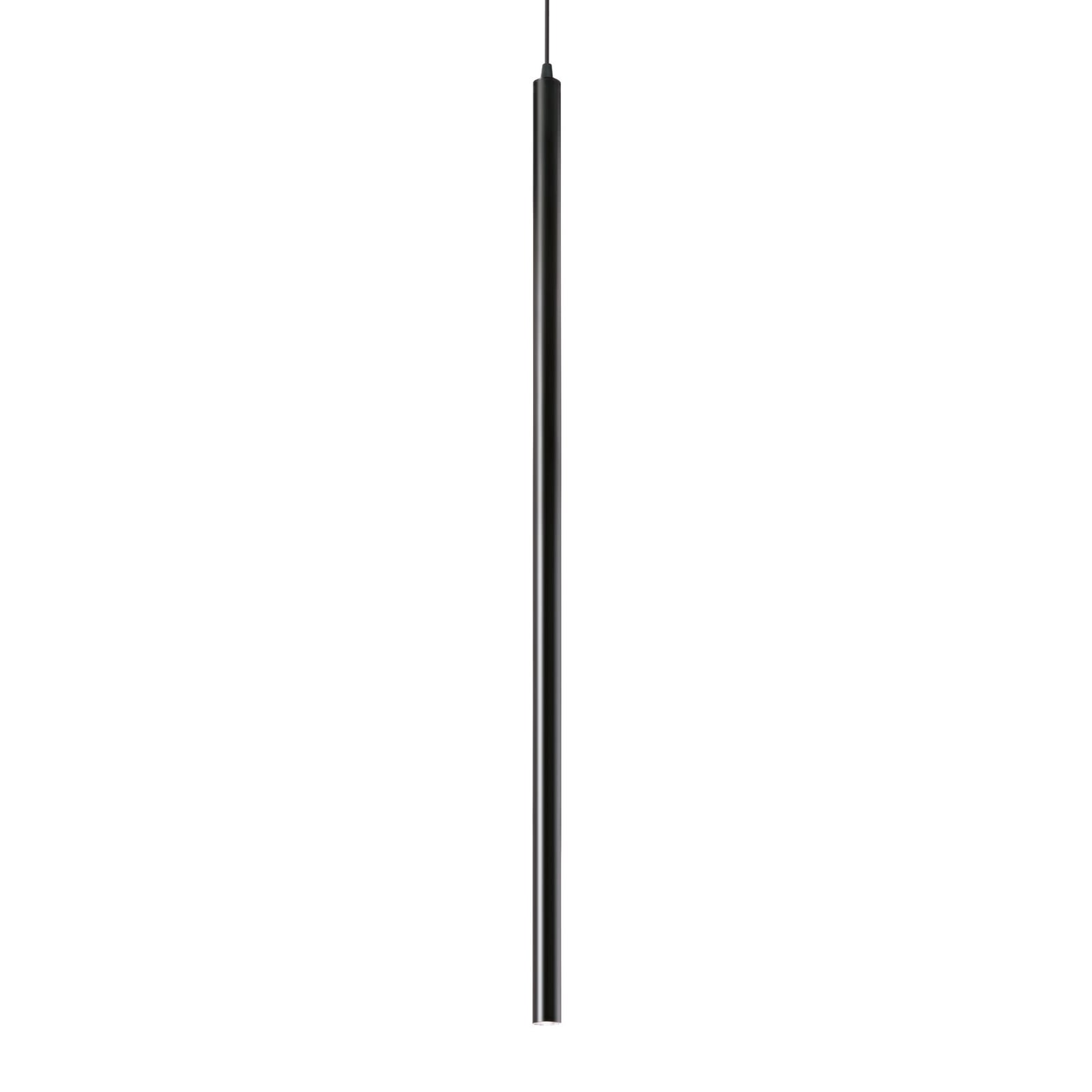 LED pendellampe Ultrathin d100 svart 3000K 11,5W Ideallux forfra