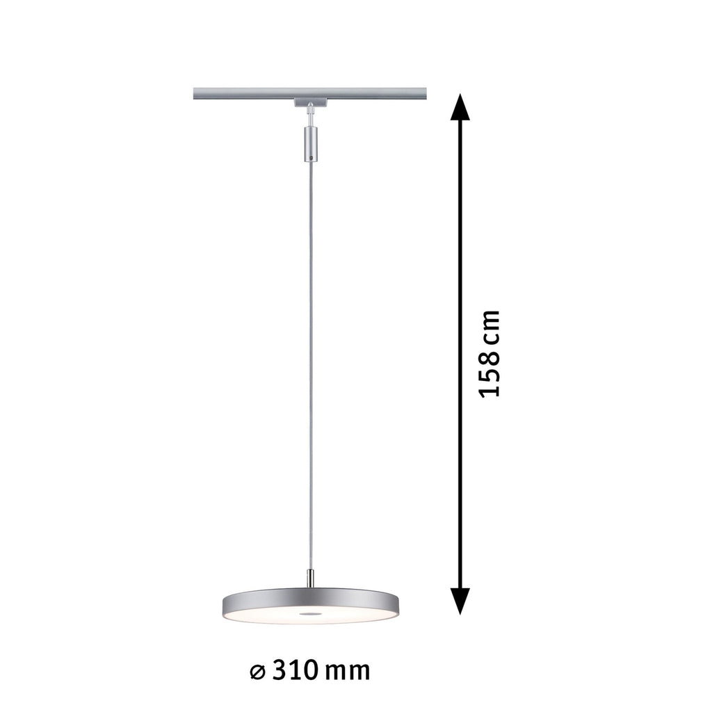 LED pendellampe URail Hildor dimbar krom Ø31 cm 15W nærbilde