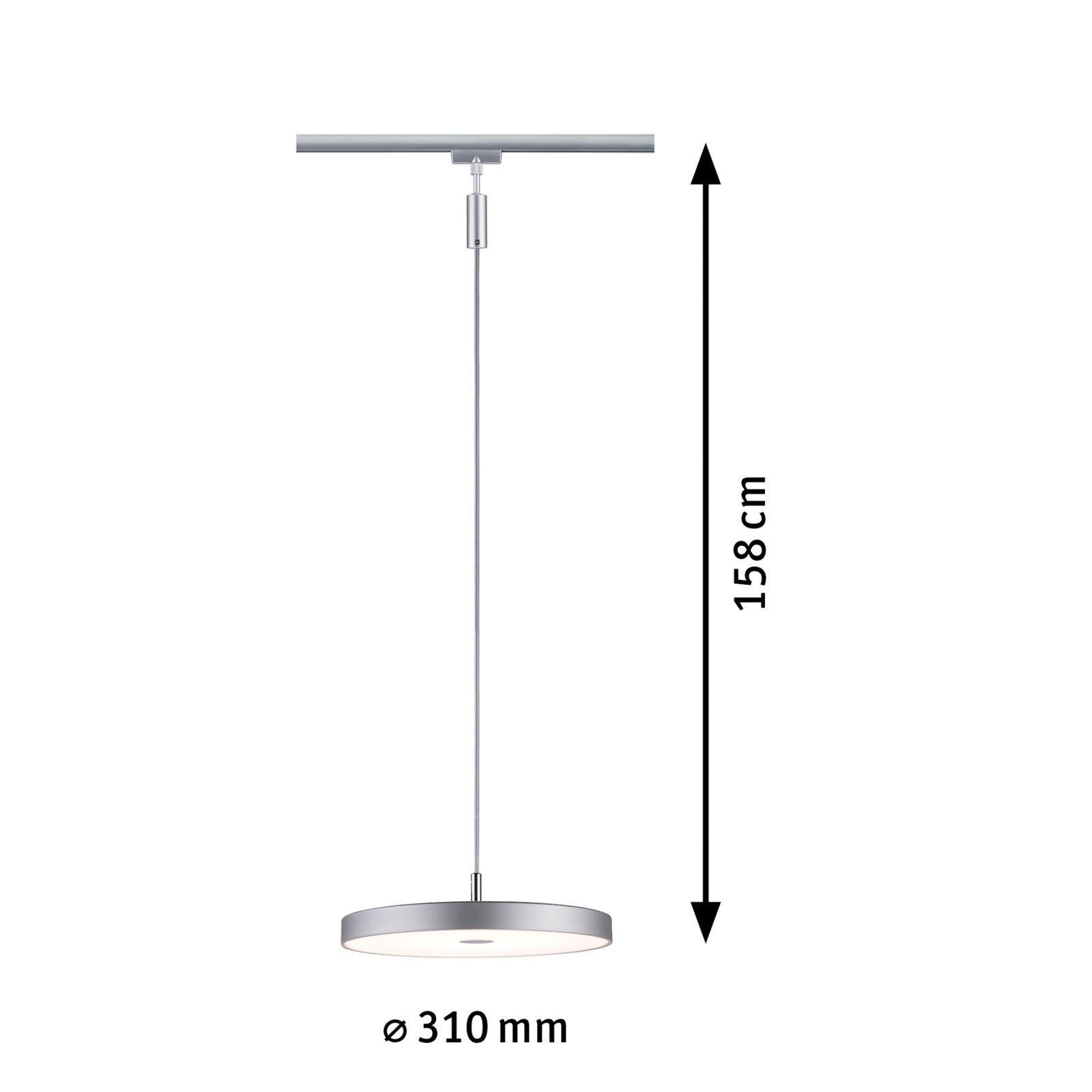 LED pendellampe URail Hildor dimbar krom Ø31 cm 15W nærbilde