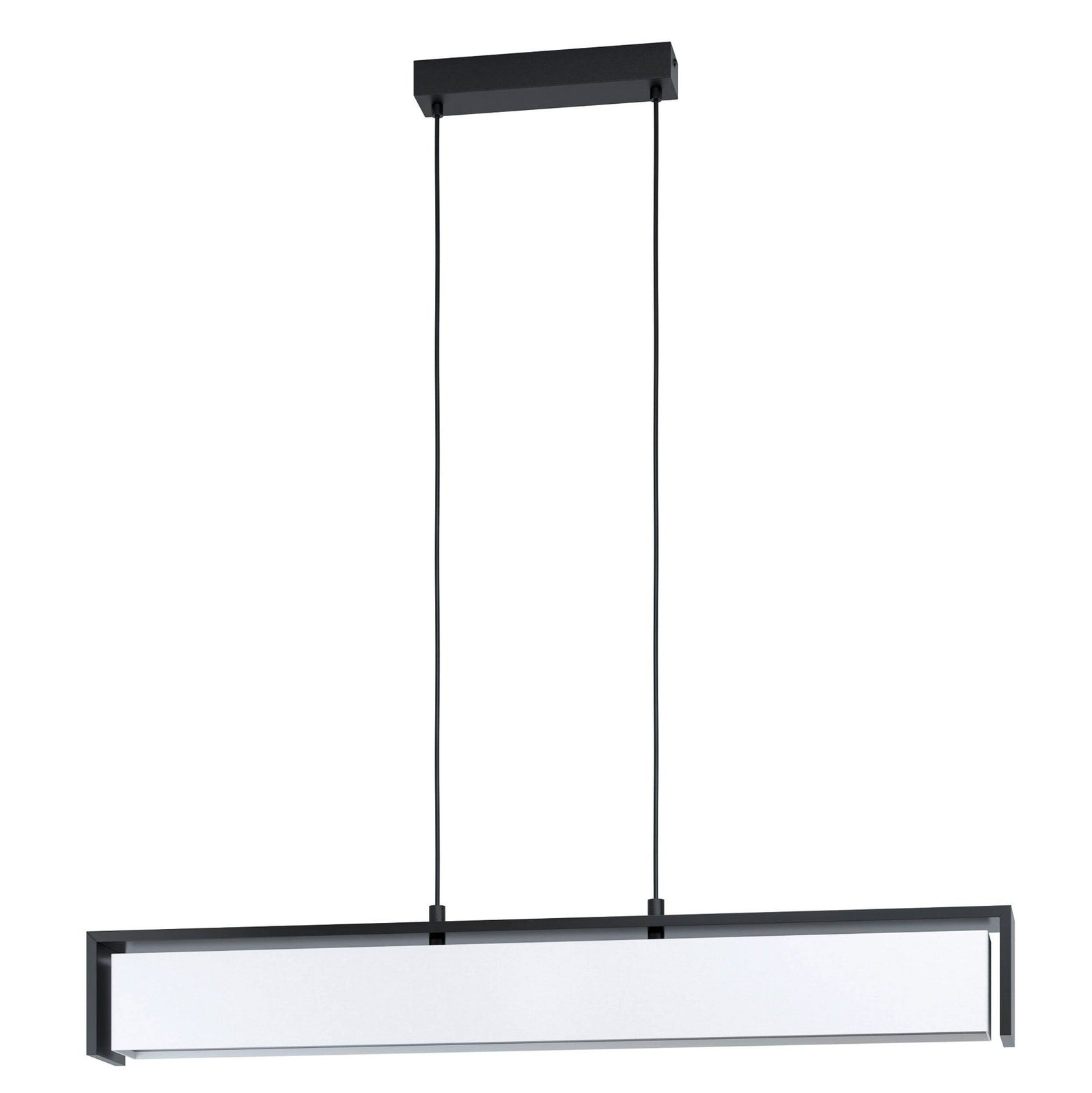 LED pendellampe Valdelagrano-Z tre/tekstil 100 cm dimbar RGB forfra