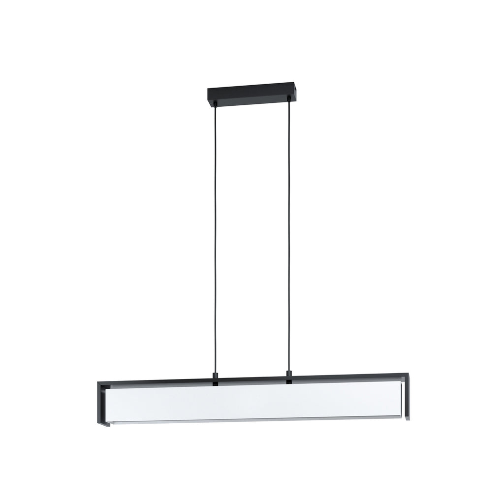 Bakside av LED pendellampe Valdelagrano-Z tre/tekstil 100 cm dimbar RGB