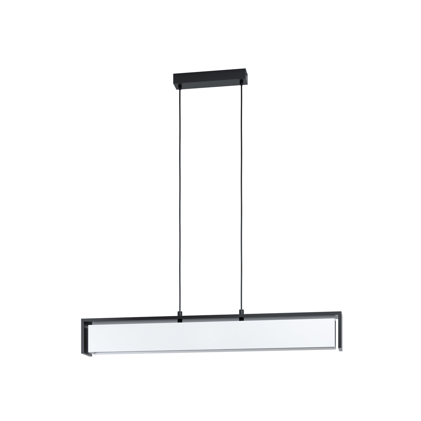 Bakside av LED pendellampe Valdelagrano-Z tre/tekstil 100 cm dimbar RGB