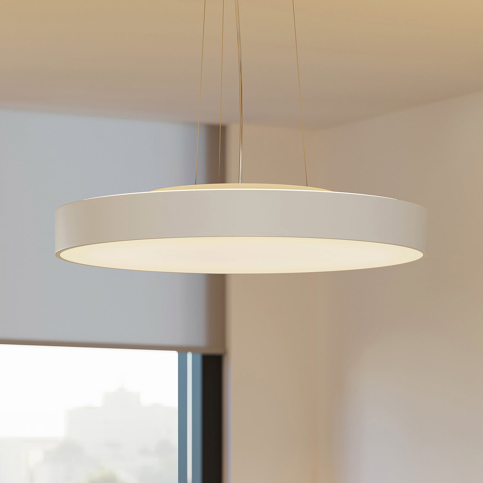 Detaljbilde av LED pendellampe Vanida hvit opp/ned dimbar Ø60 cm