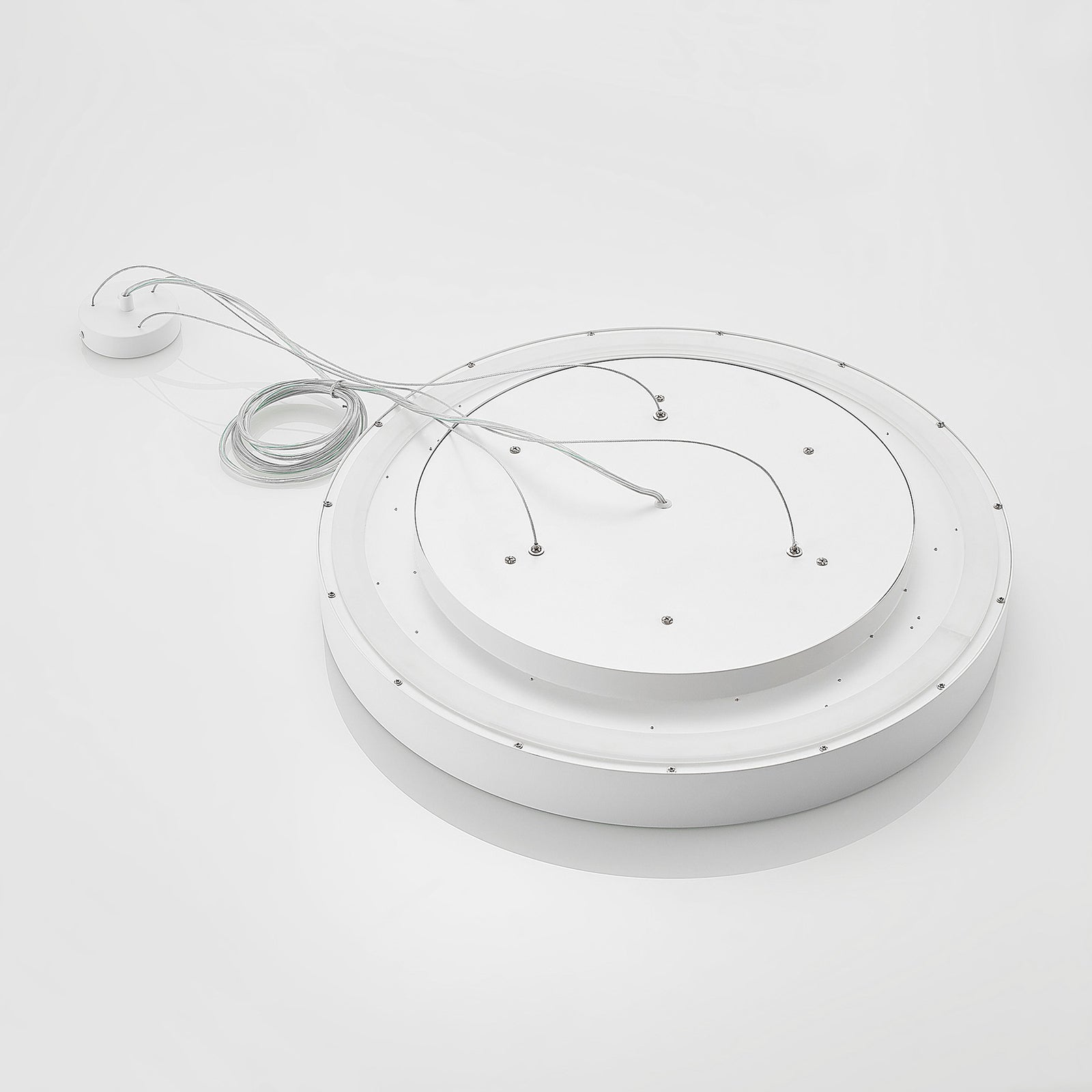 Montert LED pendellampe Vanida hvit opp/ned dimbar Ø60 cm i rom