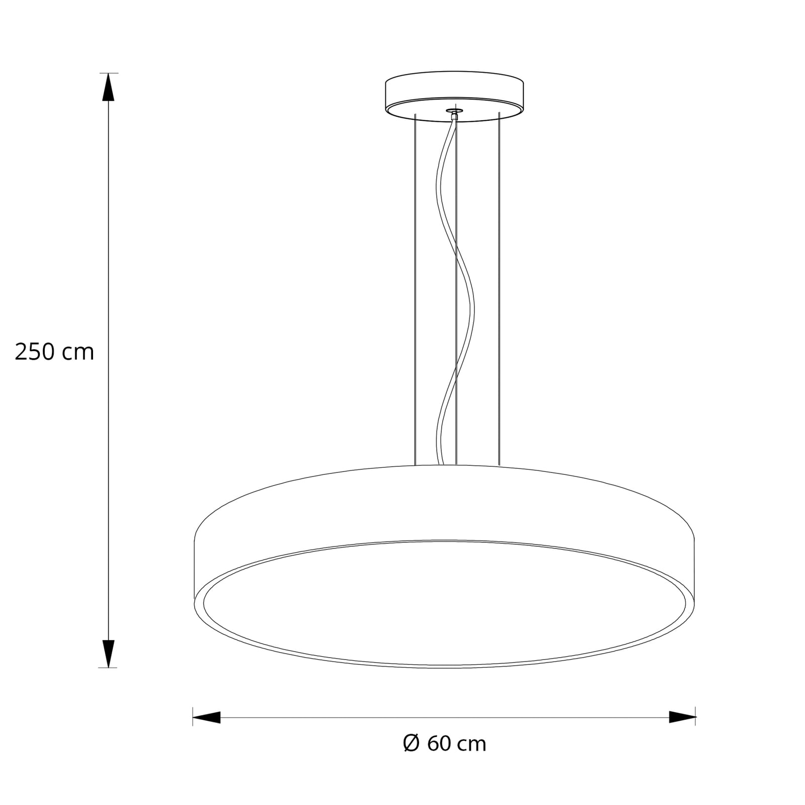 LED pendellampe Vanida svart Ø60 cm detalj
