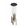 LED pendellampe Varas 9-lys dimbar gull/svart Ø42 cm forfra
