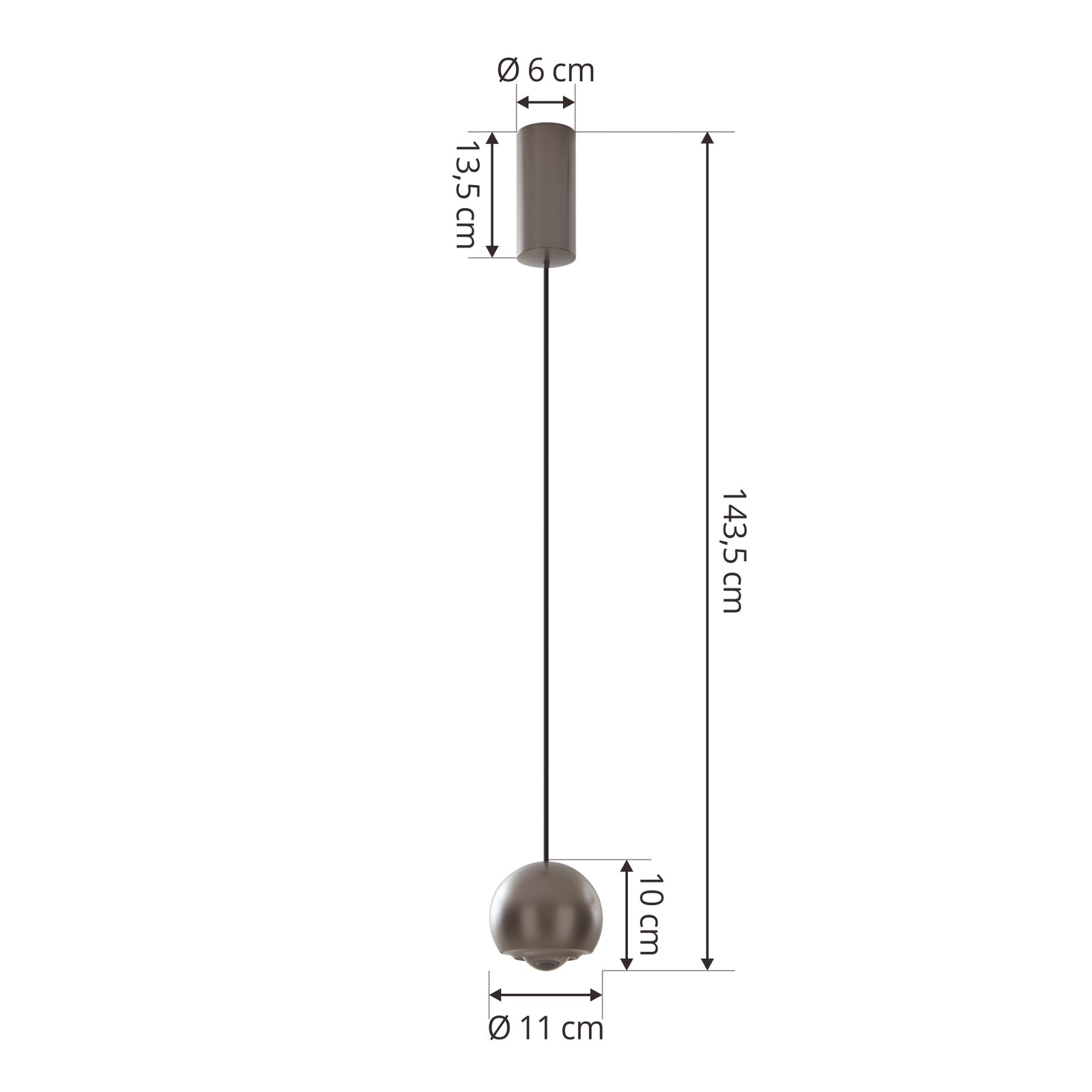 Montert LED pendellampe Varineth aluminium nikkel Ø11 cm 6W i rom