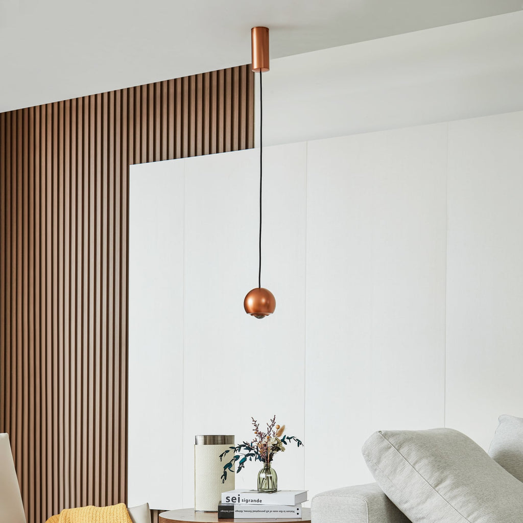 LED pendellampe Varineth kobberfarget aluminium bakside