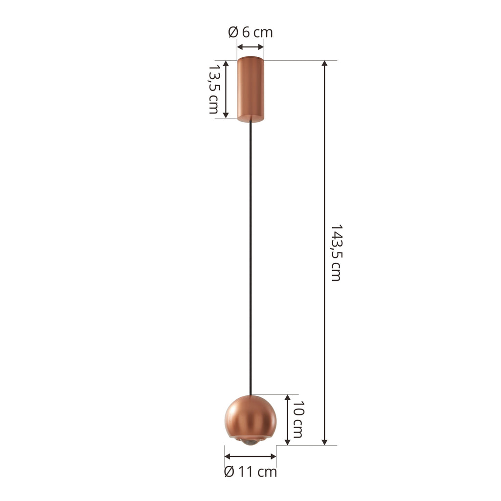 LED pendellampe Varineth kobberfarget aluminium montert