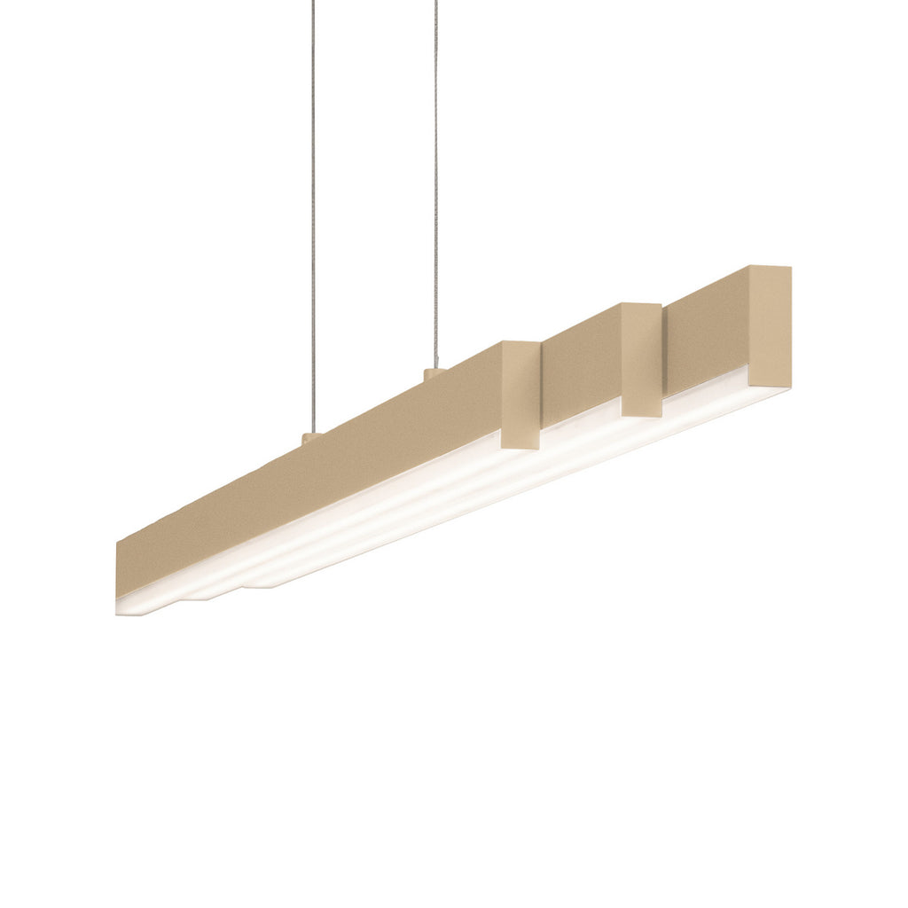 LED pendellampe Vayana sandfarge 190 cm dimbar CCT lys i bruk