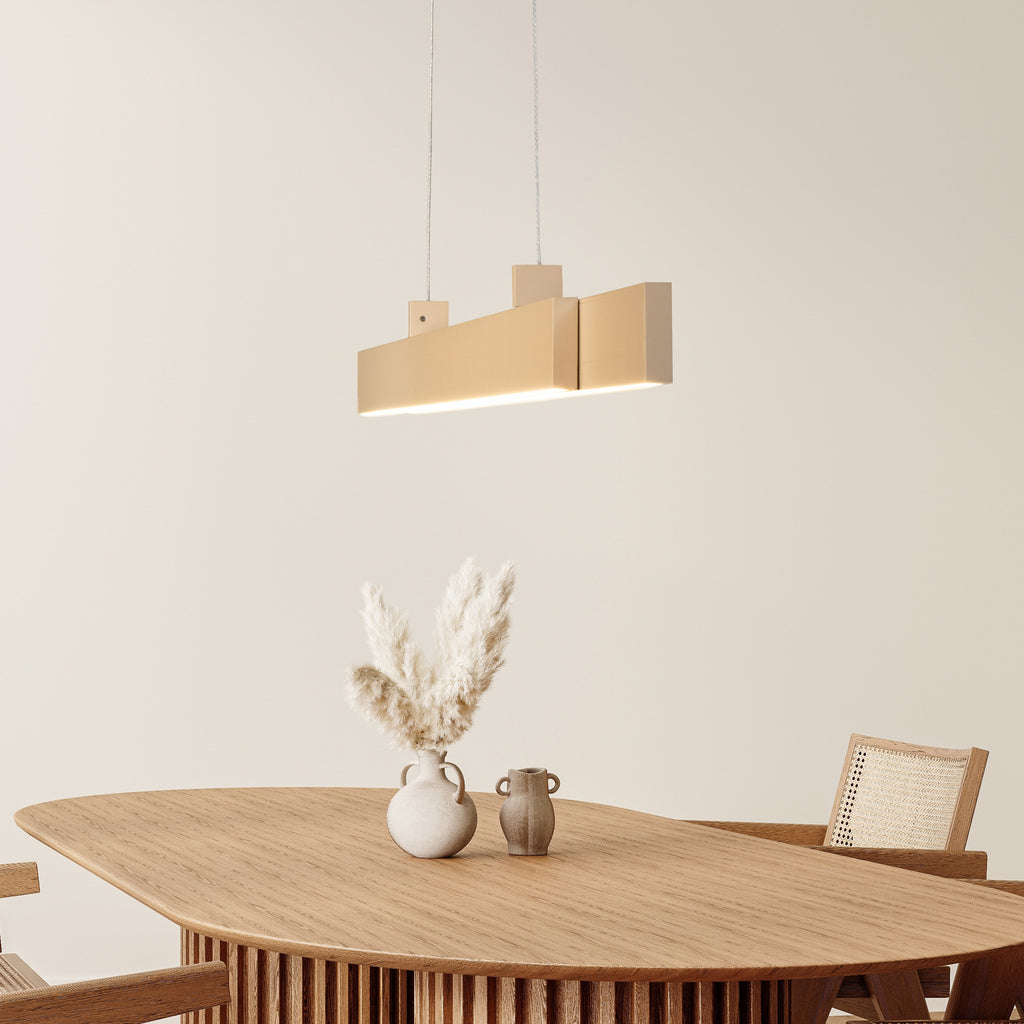 LED pendellampe Vayana sand 114 cm bakside