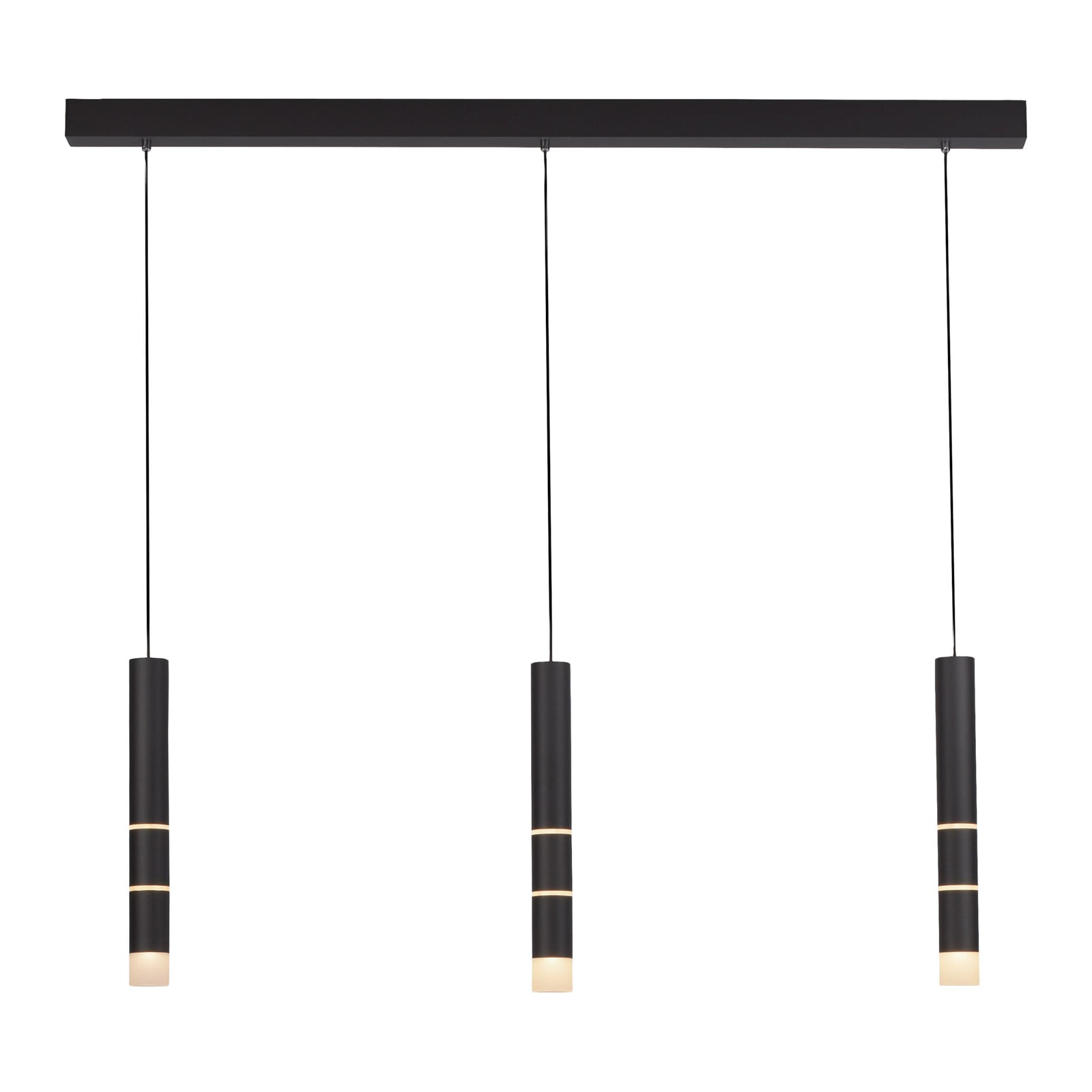 LED pendellampe Vega 3-lys sylinder svart aluminium 120 cm nærbilde av bryter