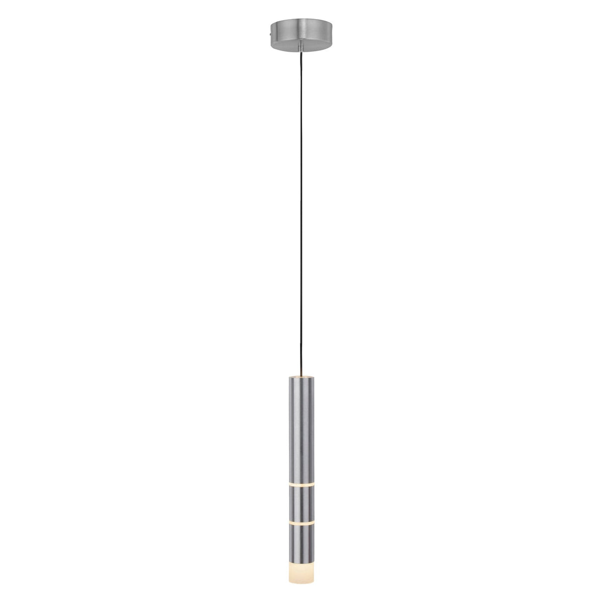 LED pendellampe Vega sylindrisk aluminium Ø5 cm varmhvit bakside