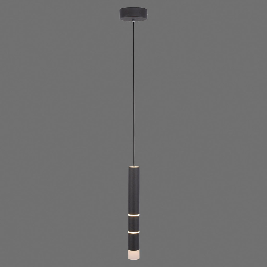 LED pendellampe Vega sylindrisk svart Ø5 cm 3000K detalj av akryl