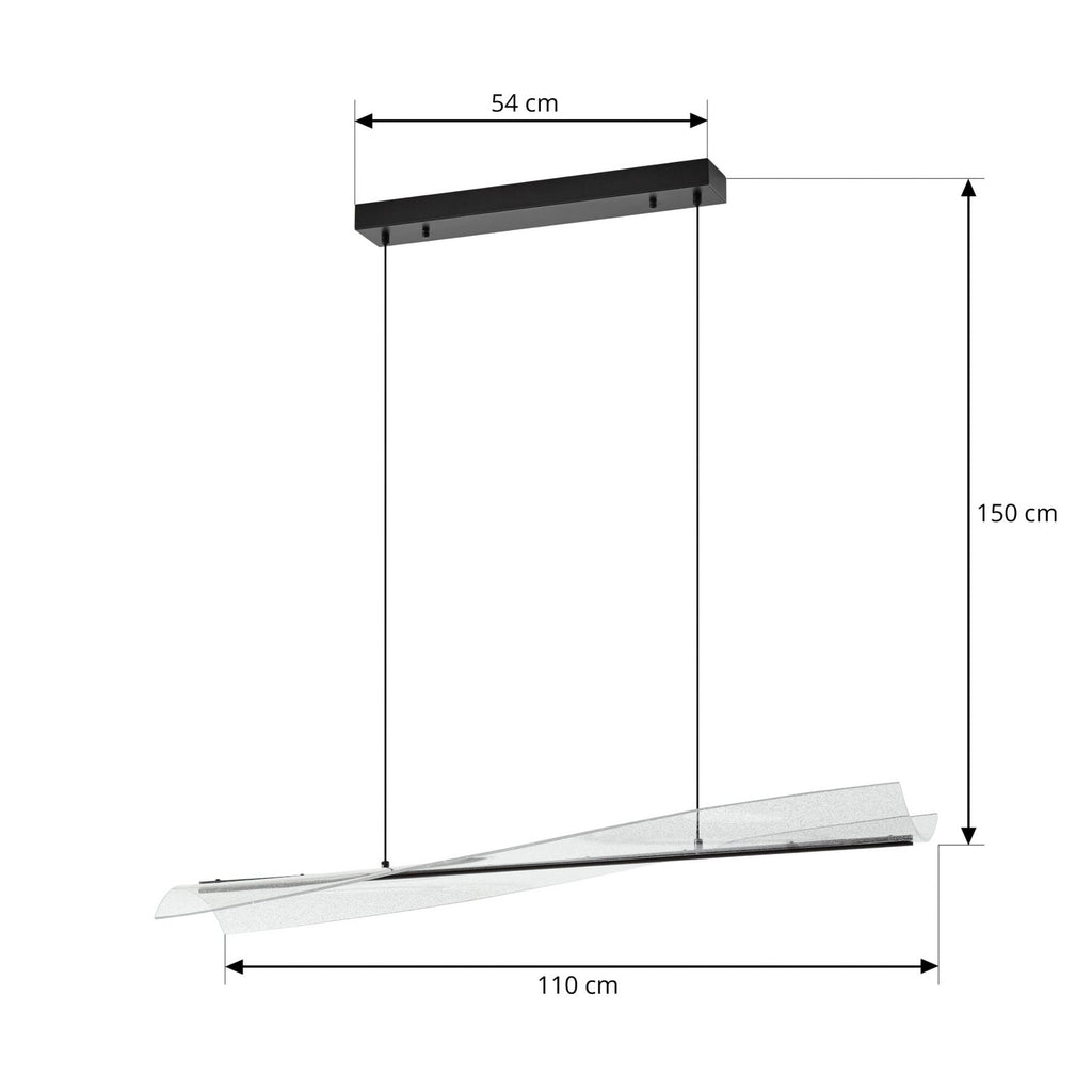 LED pendellampe Vellia svart metall 112 cm detalj