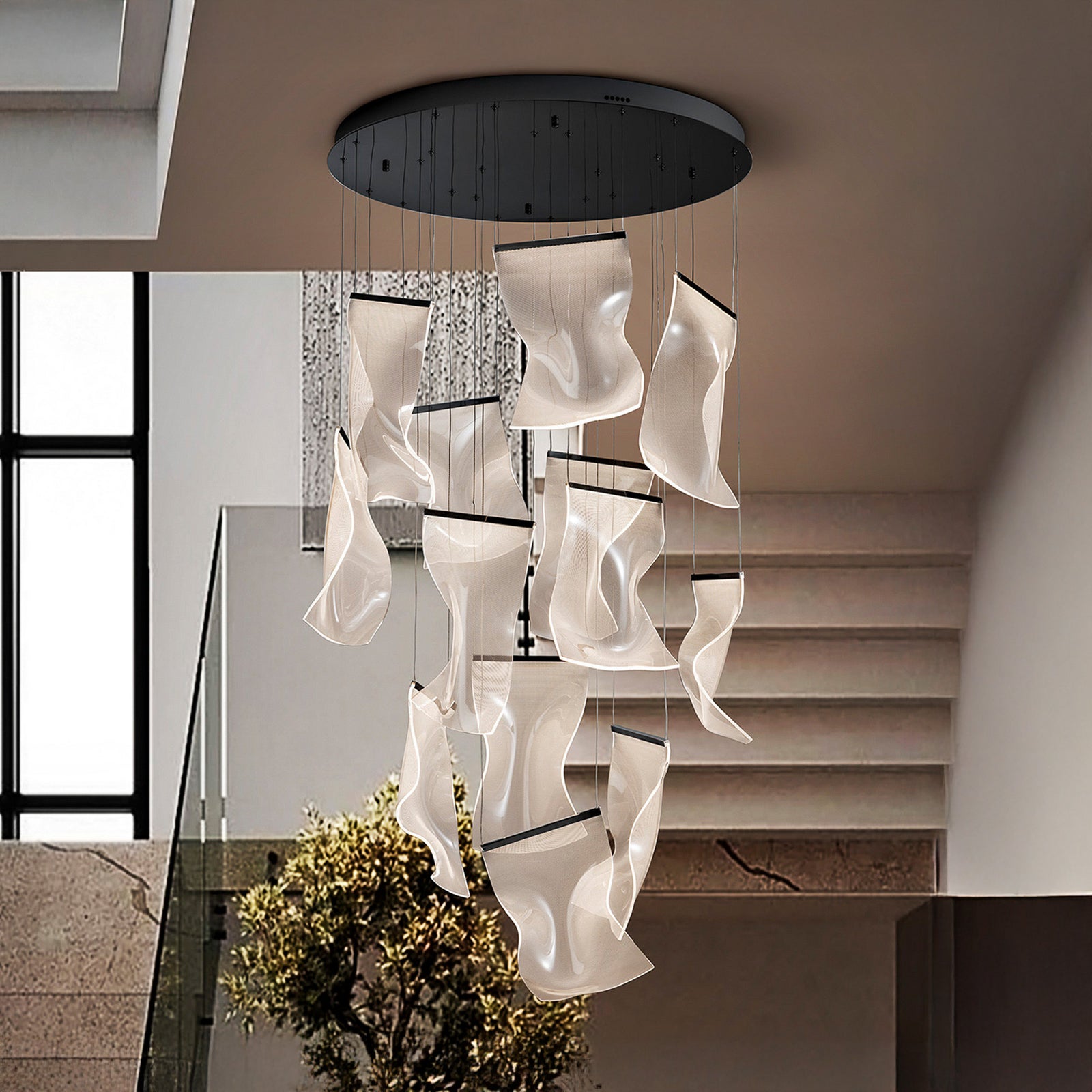 LED pendellampe Velos II 13-lys metakrylat forfra