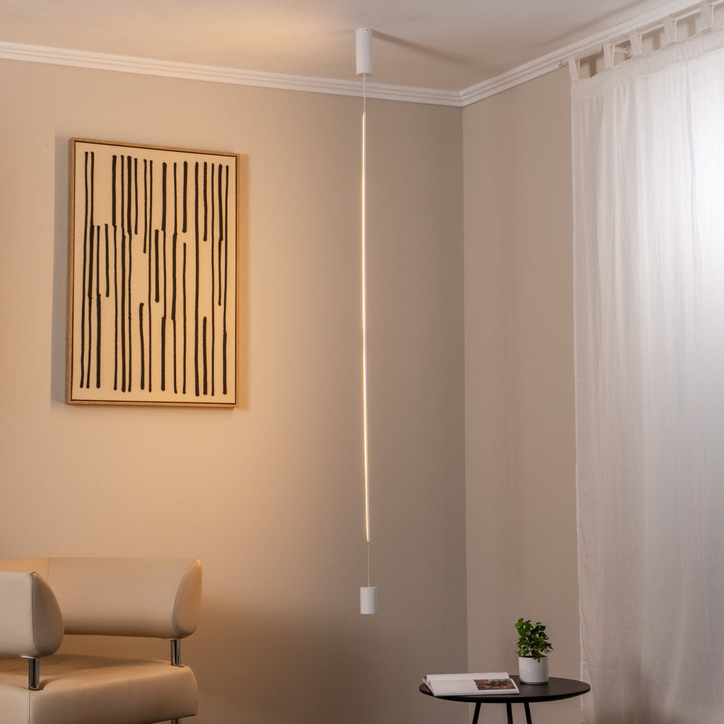 LED pendellampe VERTIC hvit aluminium forfra