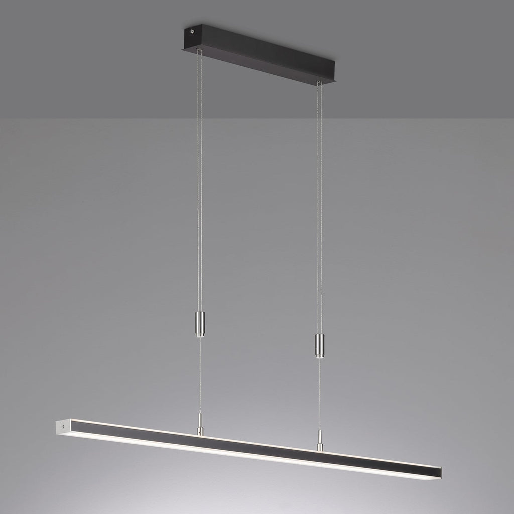 LED pendellampe Vitan 2-lys svart 115 cm dimbar CCT nærbilde av metallfinish