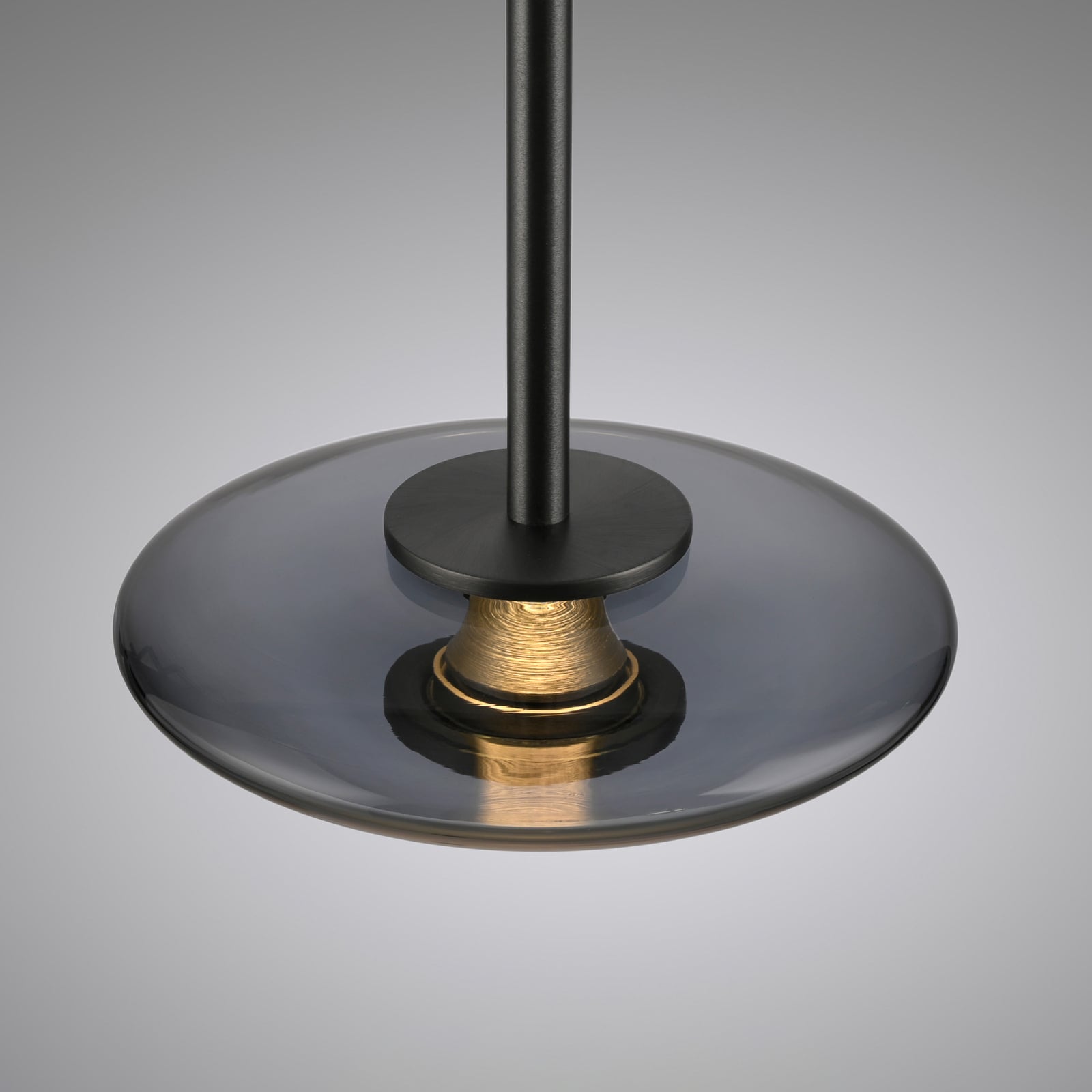 LED pendellampe Vitrum 3-lys glass aluminium lysdetalj