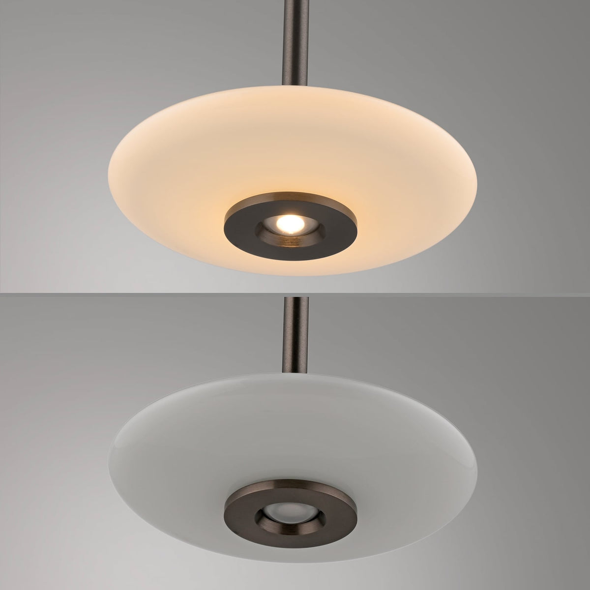 LED pendellampe Vitrum brun opal glass Ø22 cm dimmer kontroll