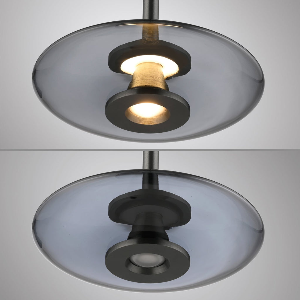 LED pendellampe Vitrum glass aluminium dimbar lysbrytning i glass