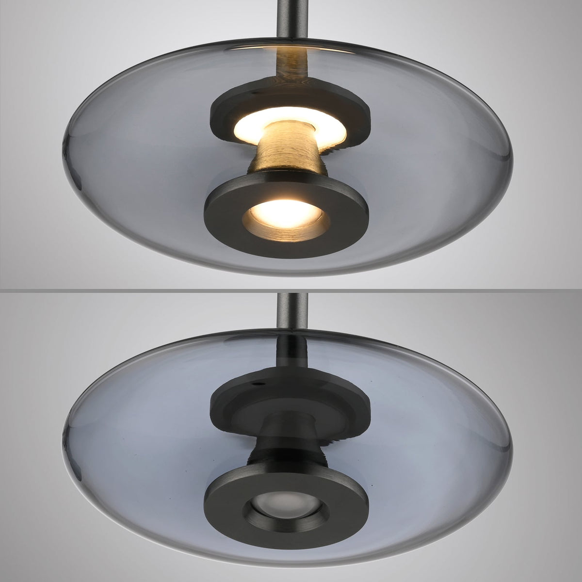 LED pendellampe Vitrum glass aluminium dimbar lysbrytning i glass