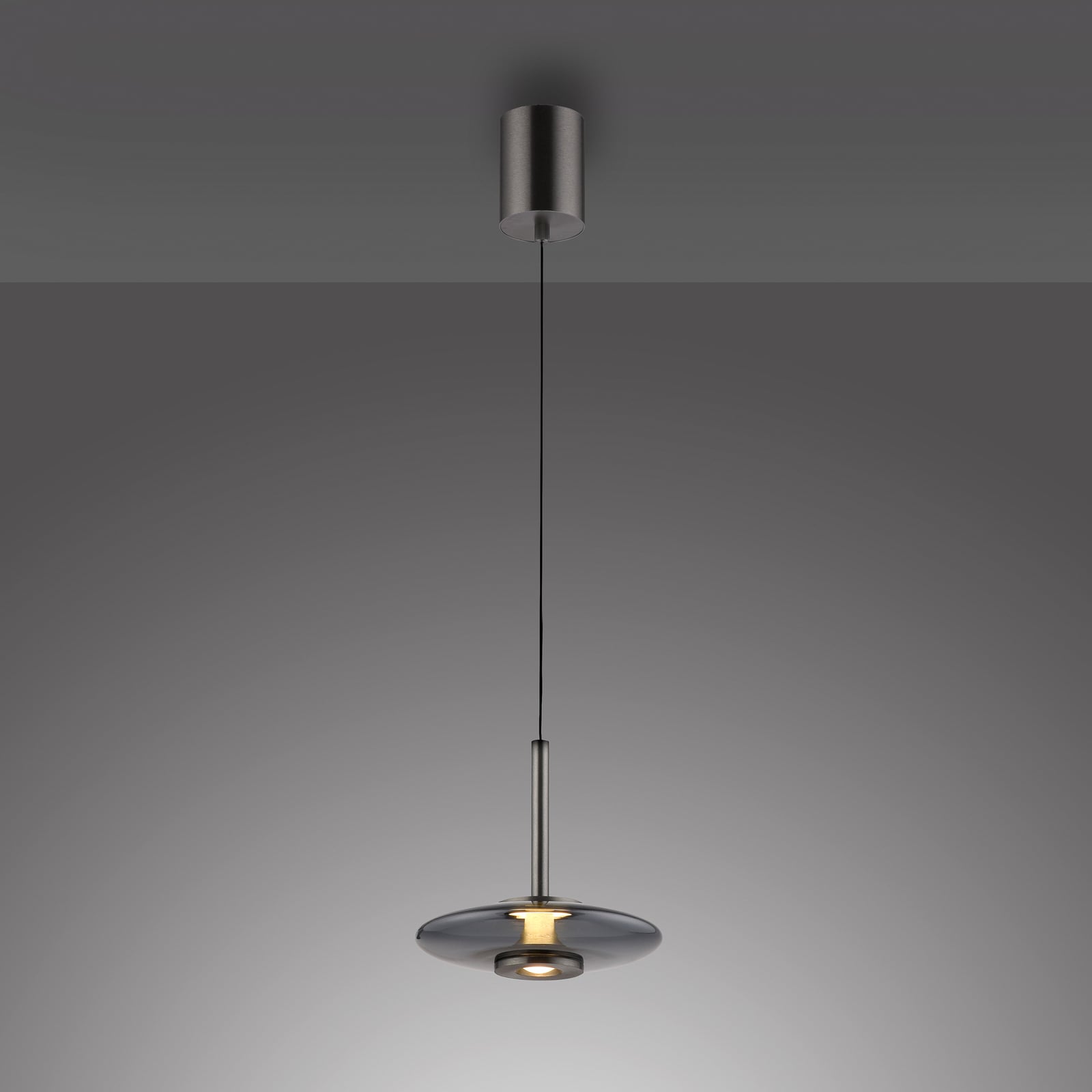 LED pendellampe Vitrum glass aluminium dimbar nærbilde av lyskilde