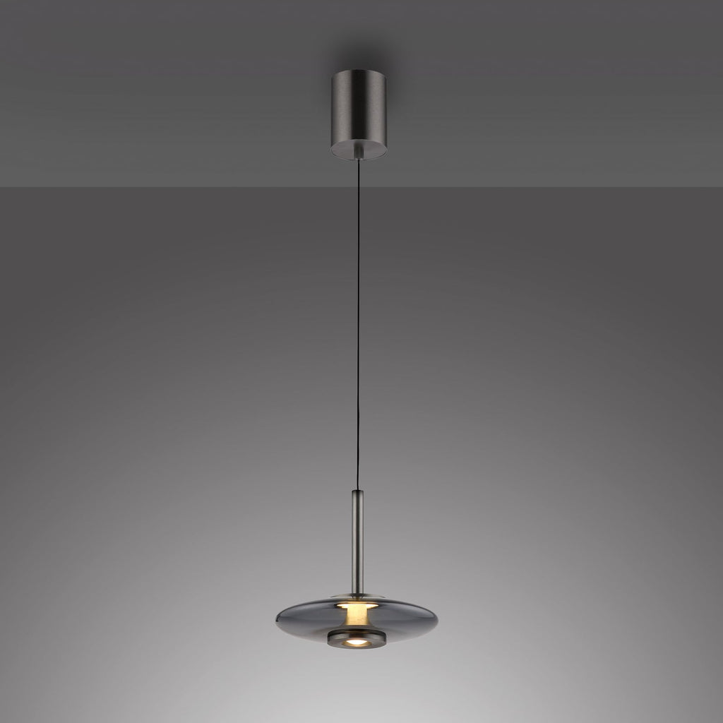 LED pendellampe Vitrum glass aluminium dimbar nærbilde av lyskilde