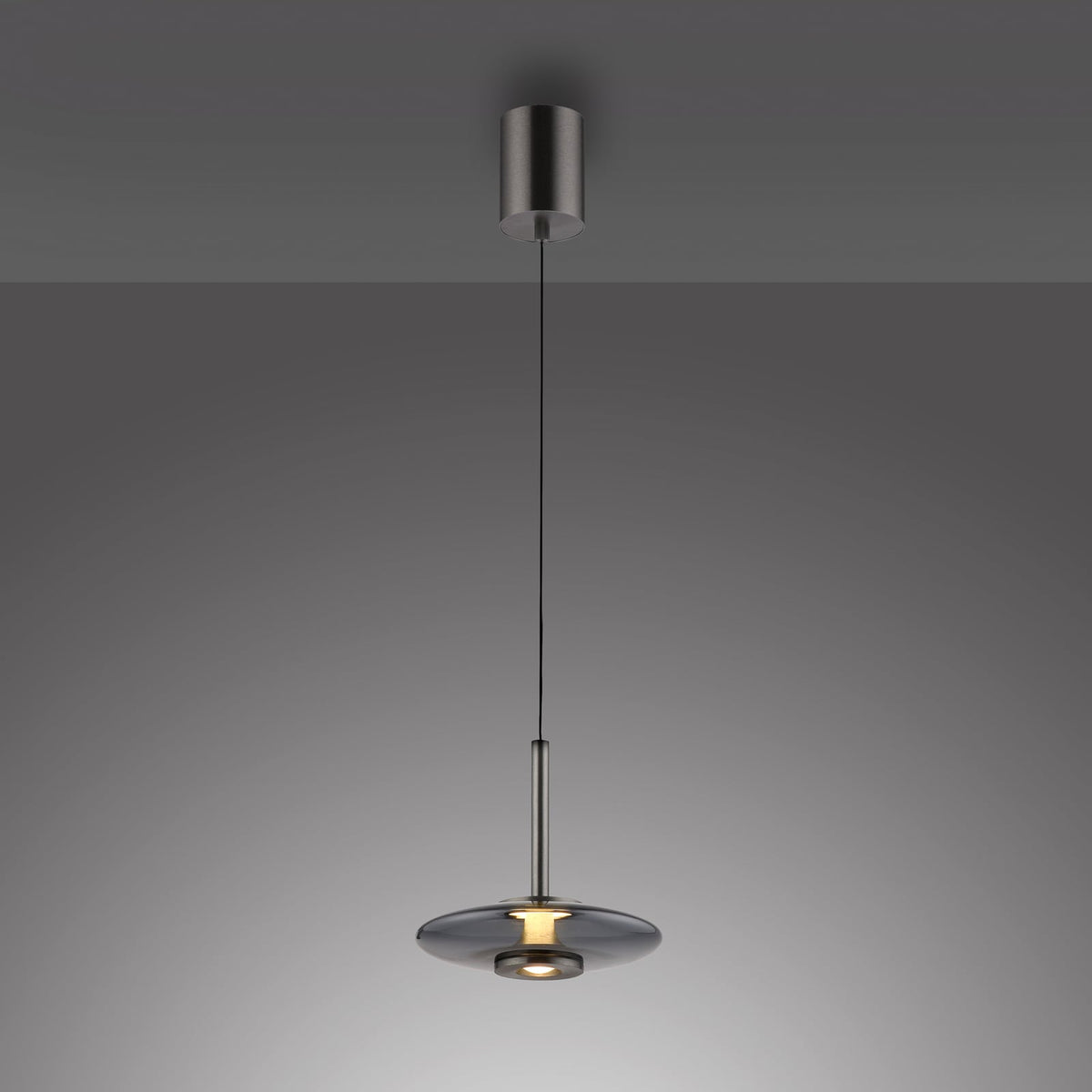 LED pendellampe Vitrum glass aluminium dimbar nærbilde av lyskilde