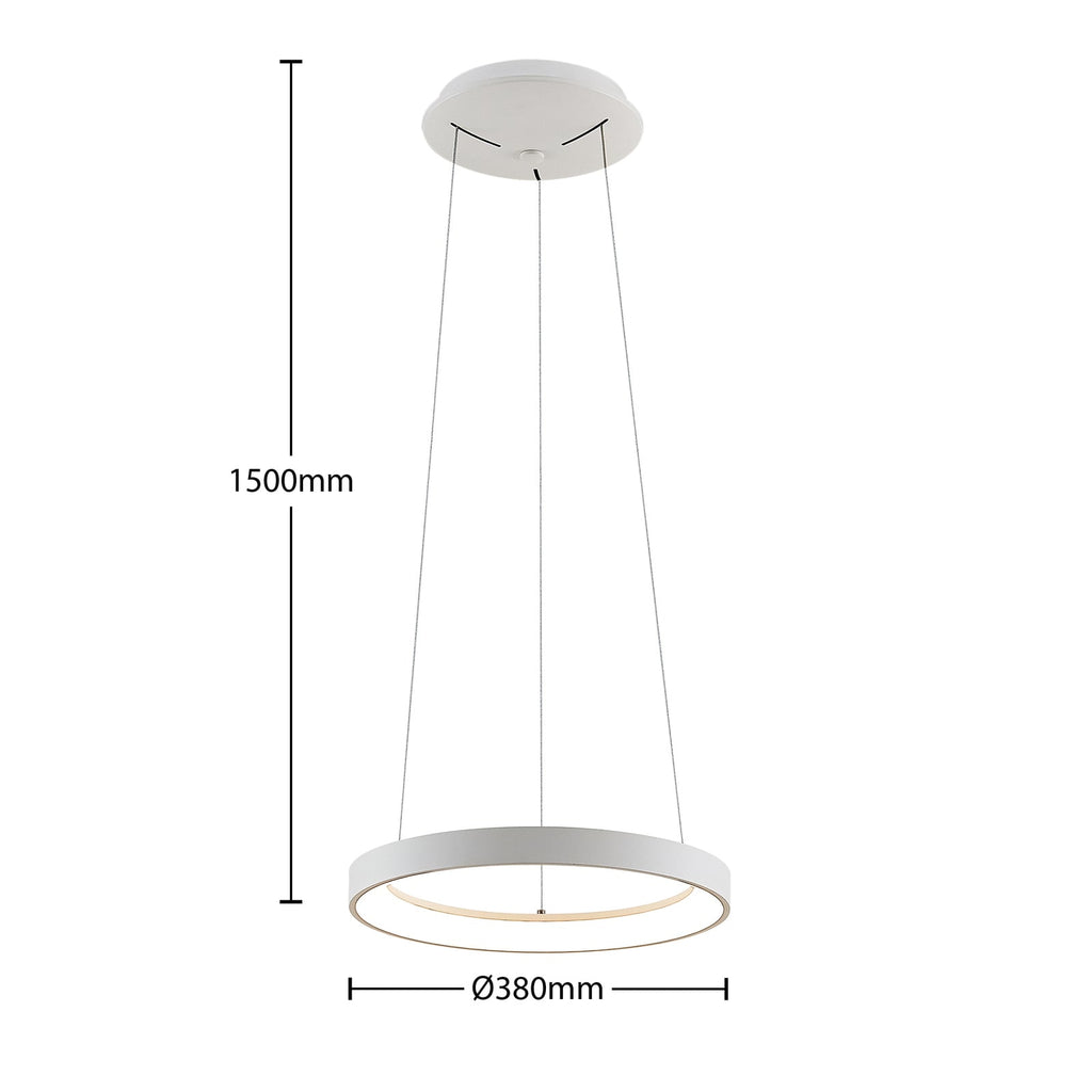 led pendellampe vivy dimbar hvit metall lysdetalj