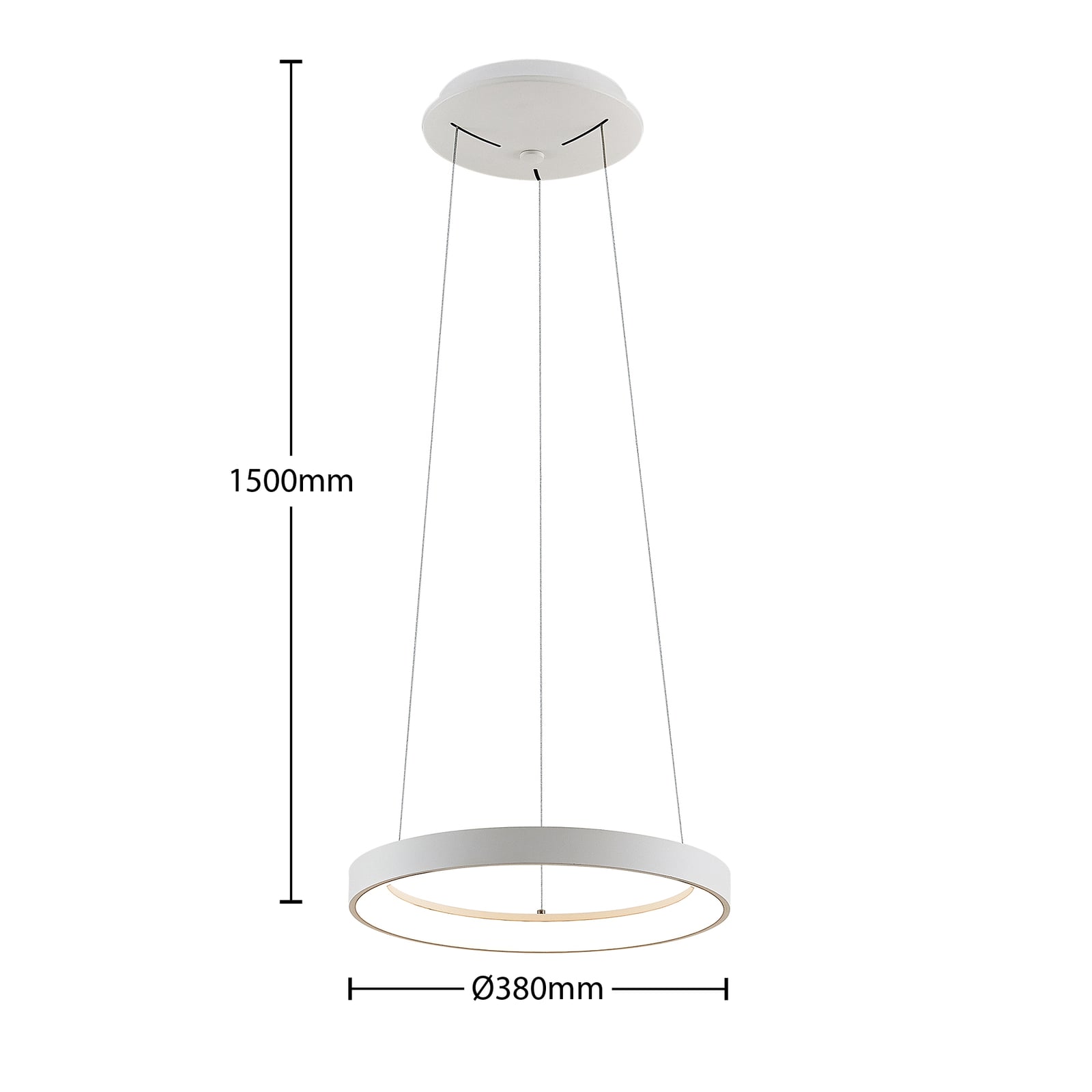 led pendellampe vivy dimbar hvit metall lysdetalj