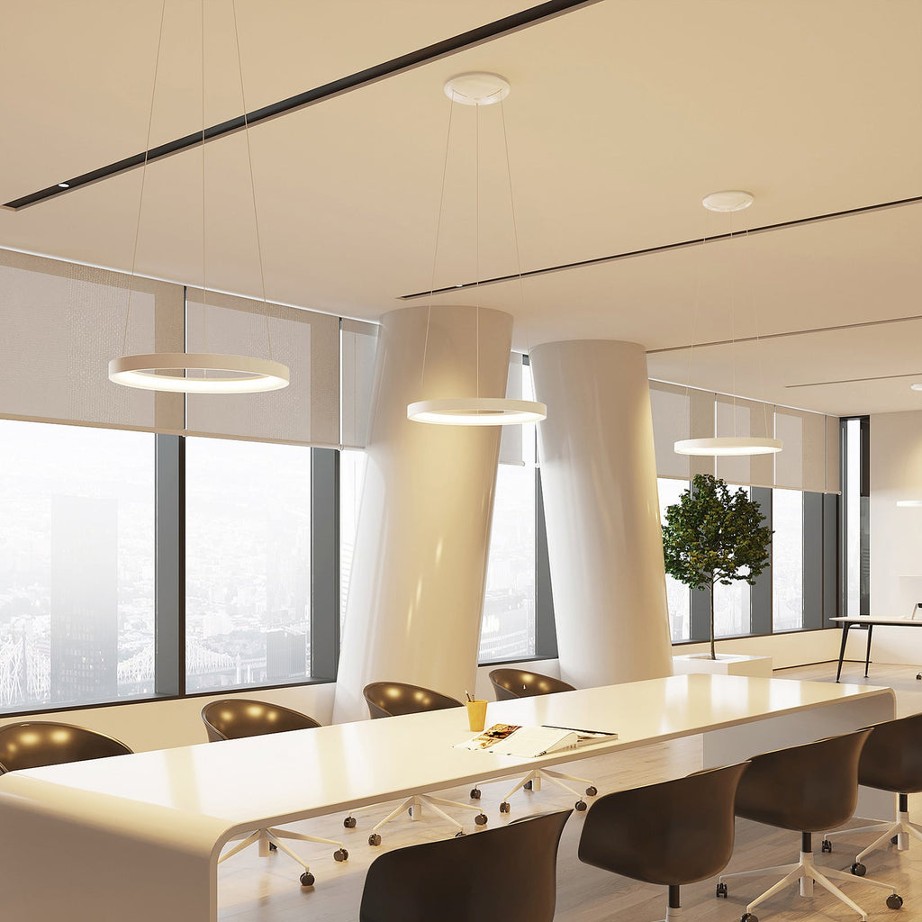 LED pendellampe Vivy hvit metall Ø58 cm bakside