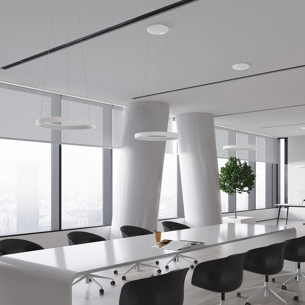 LED pendellampe Vivy hvit metall Ø58 cm detalj