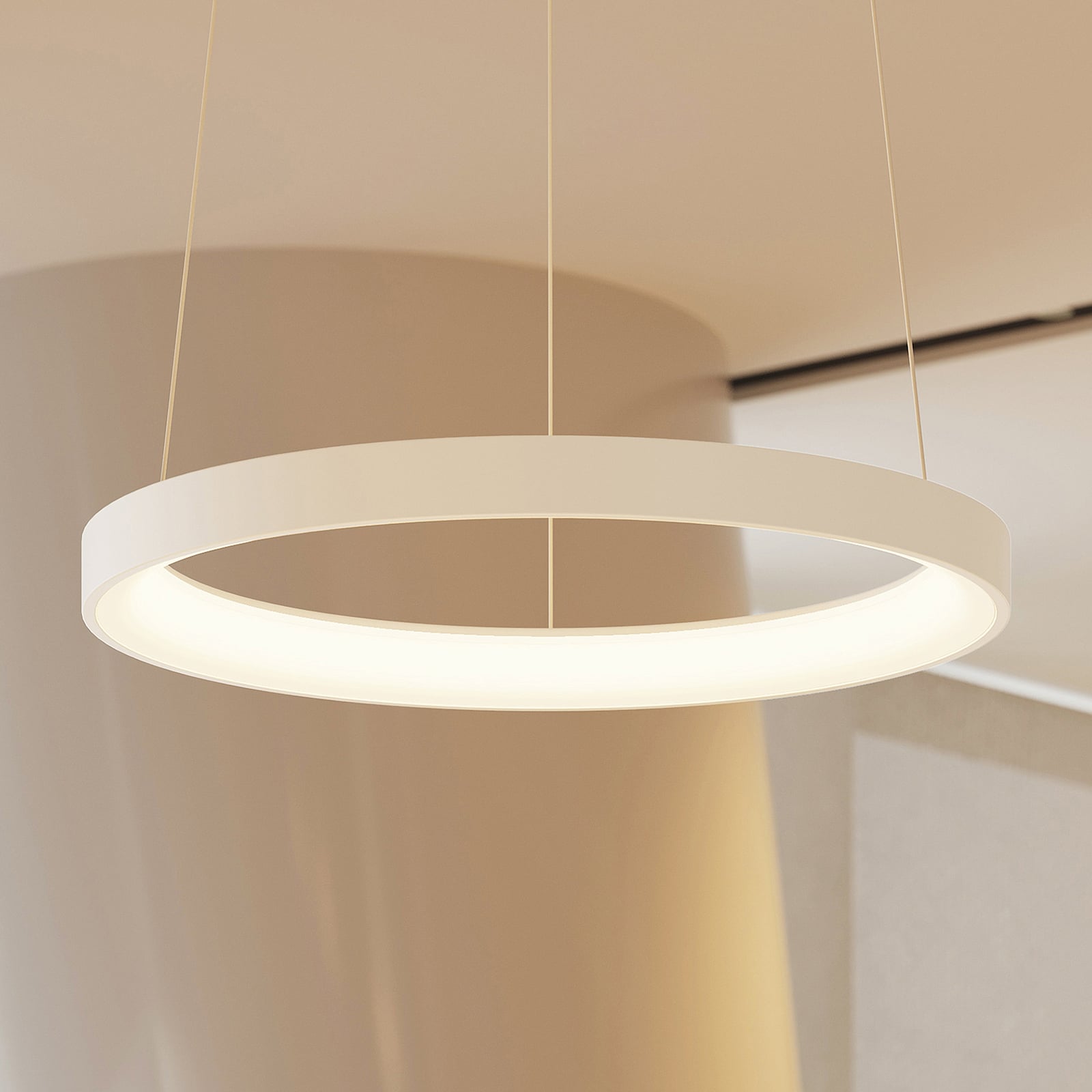 LED pendellampe Vivy hvit metall Ø58 cm forfra