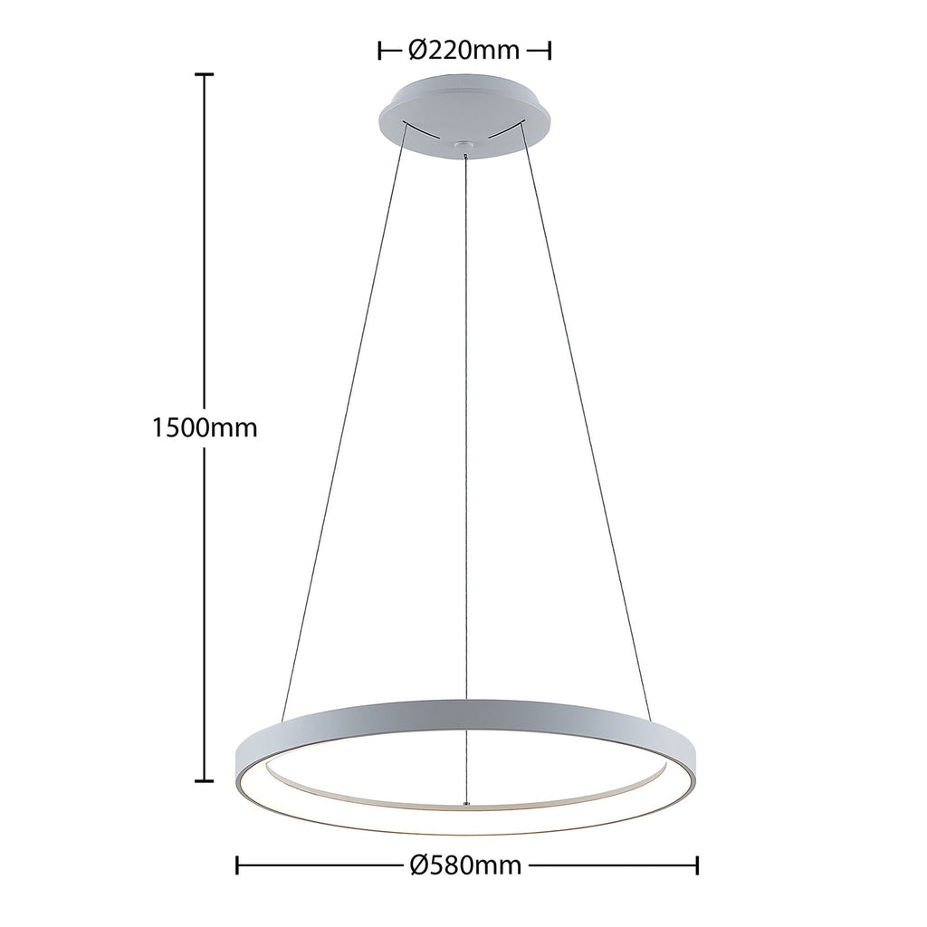 LED pendellampe Vivy hvit metall Ø58 cm nærbilde