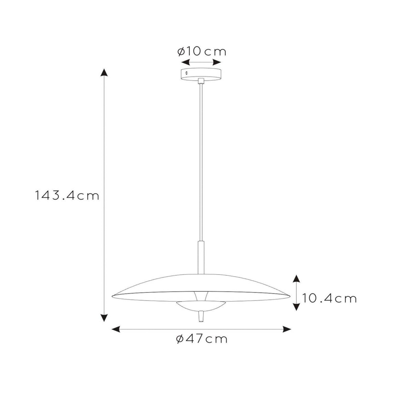 LED pendellampe Vulcan dimbar svart/gull bakside