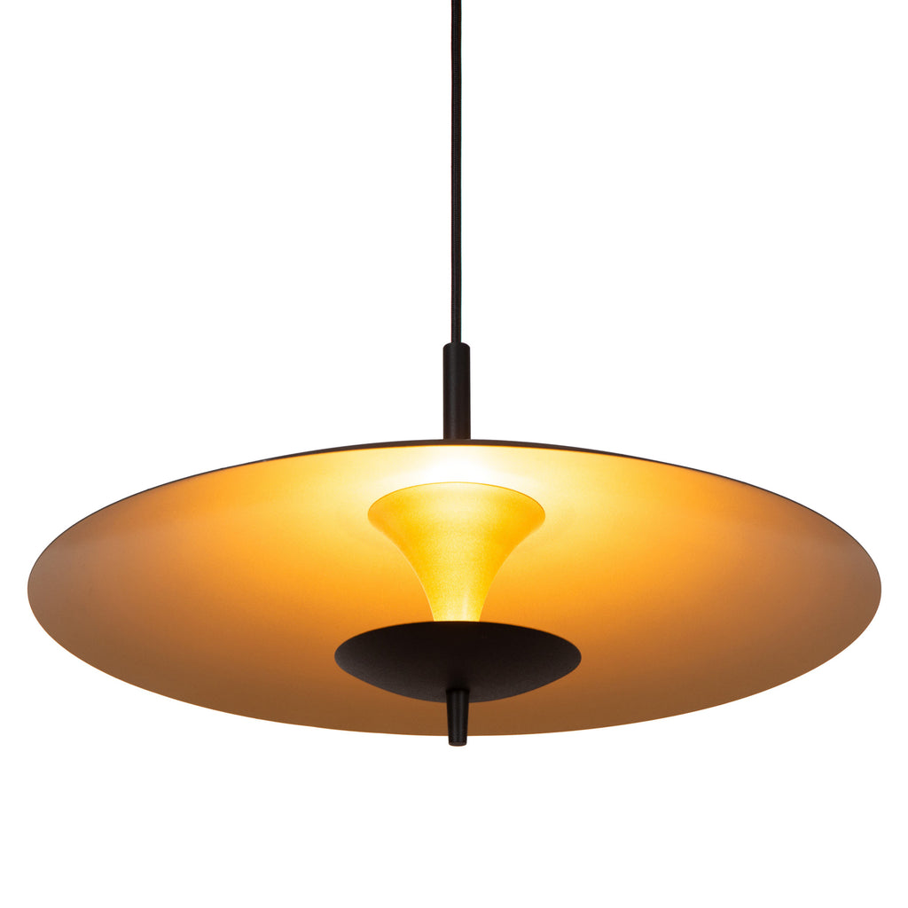 LED pendellampe Vulcan dimbar svart/gull detalj