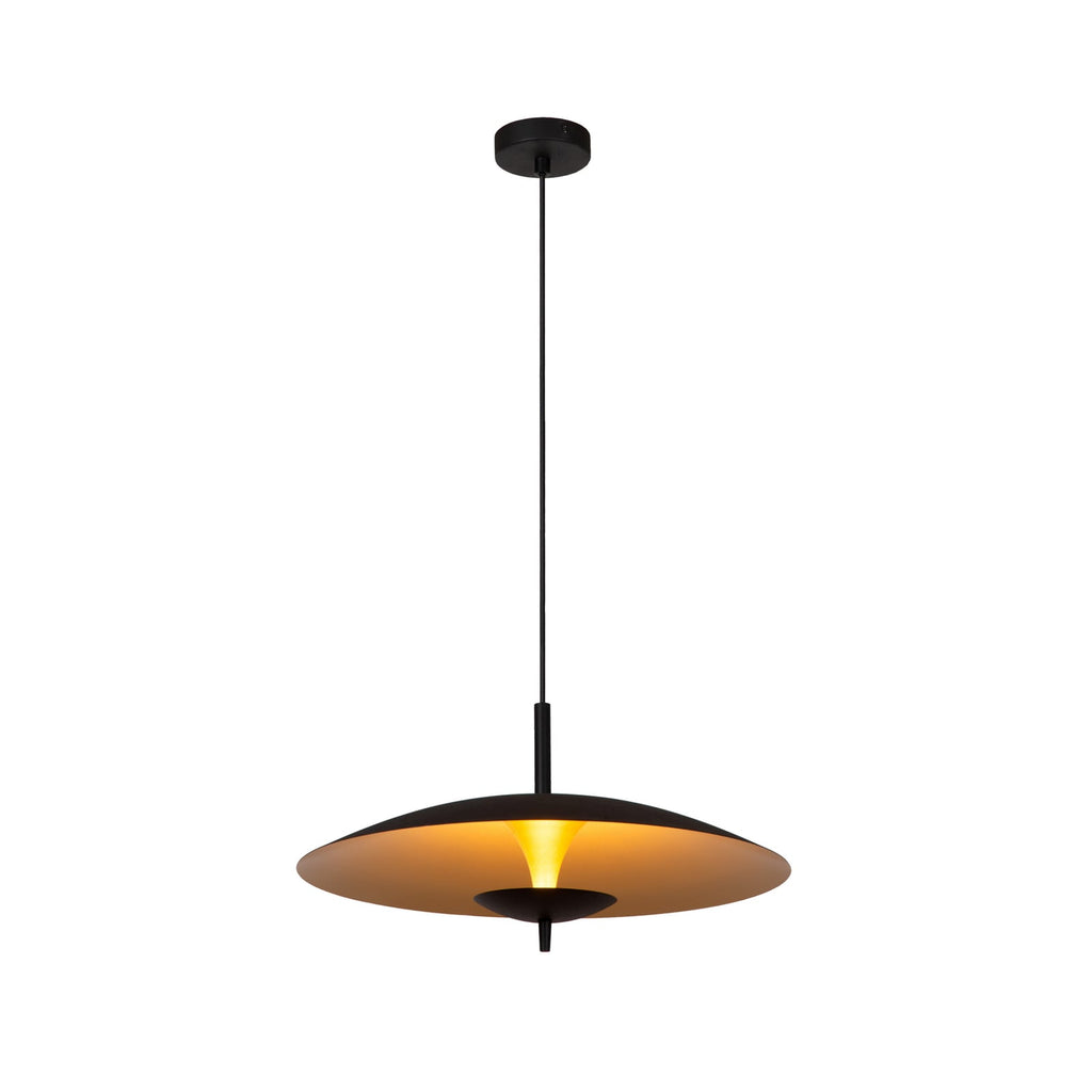 LED pendellampe Vulcan dimbar svart/gull forfra