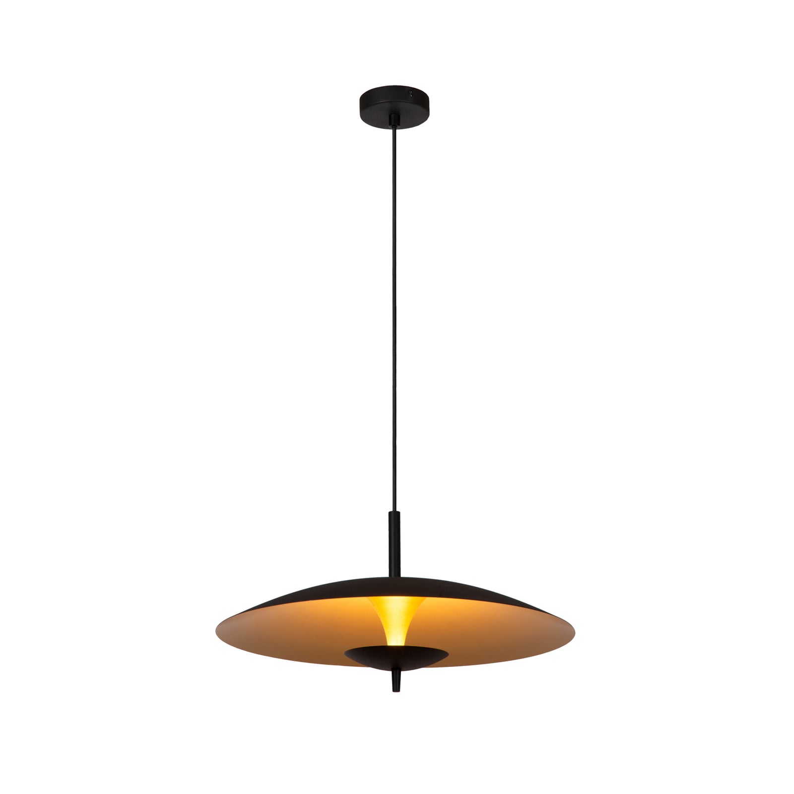 LED pendellampe Vulcan dimbar svart/gull forfra