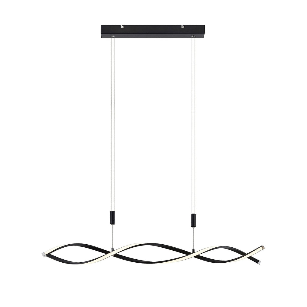 LED pendellampe Welina dimbar høydejusterbar 107 cm svart - Lindby