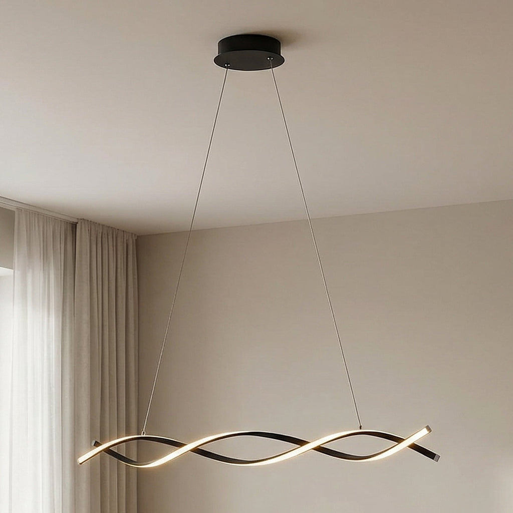 LED pendellampe Welina dimbar høydejusterbar 107 cm svart - Lindby