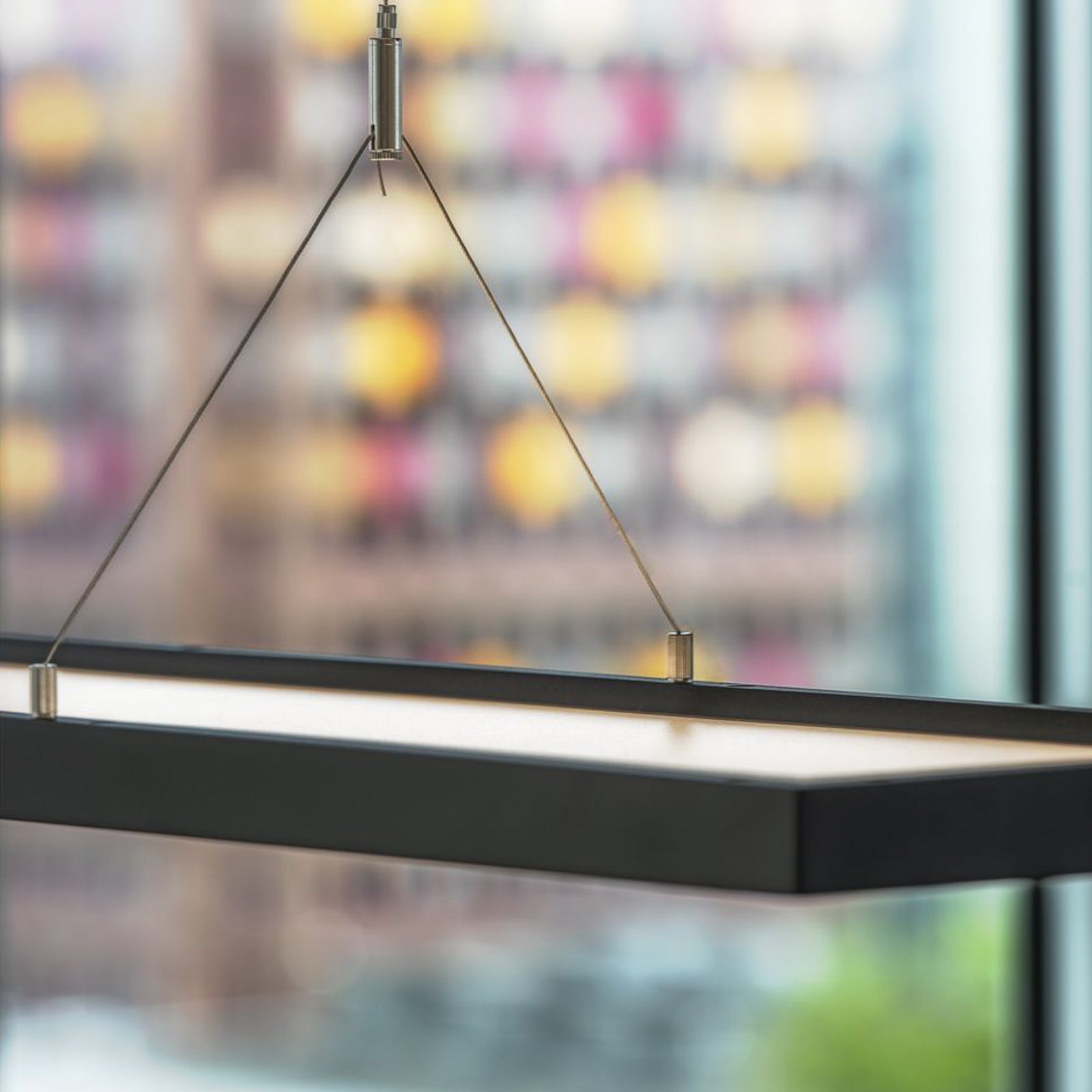 LED pendellampe Worklight svart dimbar opp og ned detalj