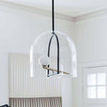 LED pendellampe Yanzi messing og glass dimbar forfra