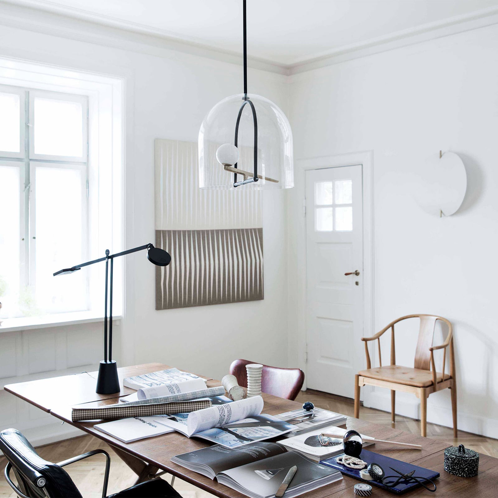 LED pendellampe Yanzi messing og glass dimbar bakside
