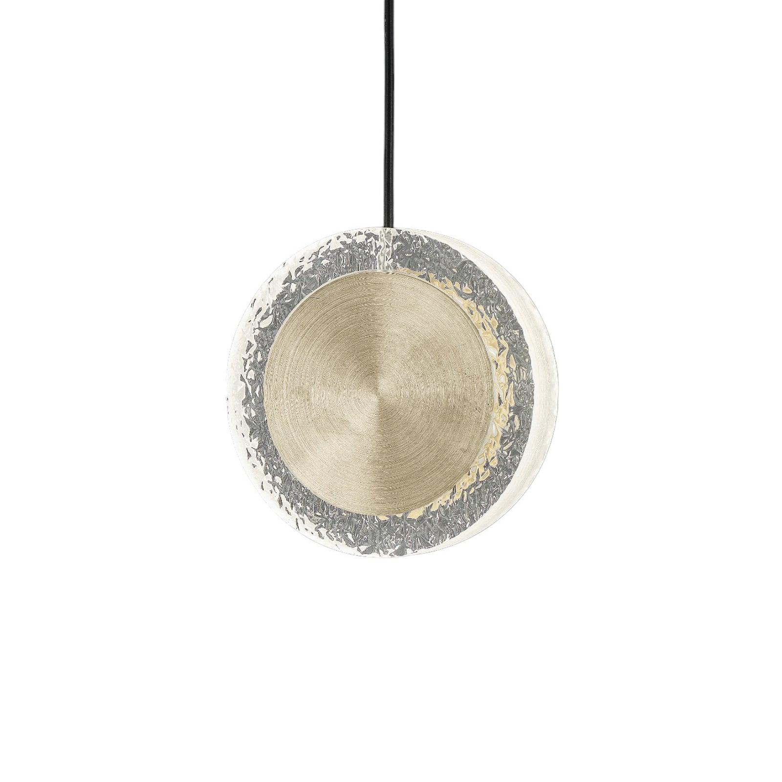 LED pendellampe Yo-Yo A gull metall dimbar forfra