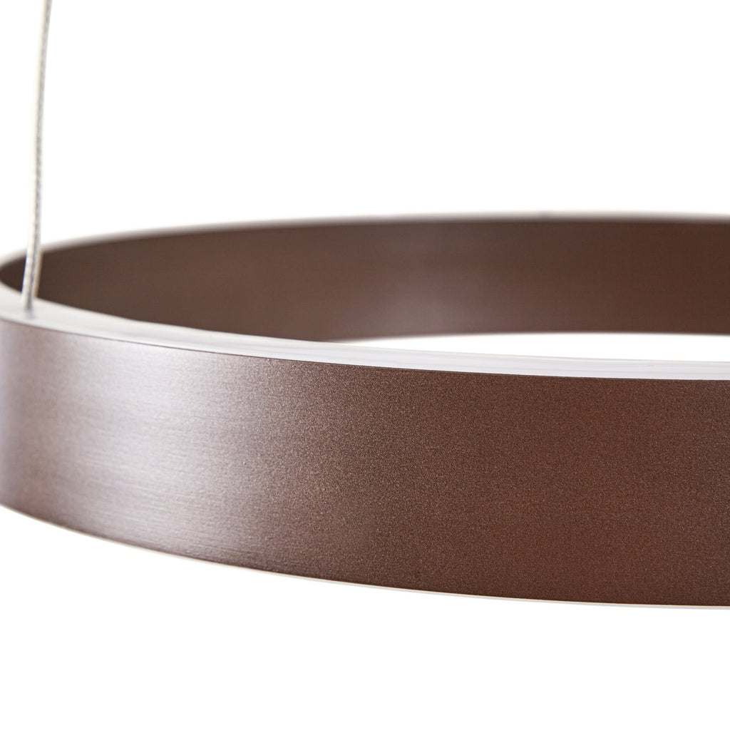 LED pendellampe Yonam 2-lys dimbar CCT Ø60 cm brun oppheng