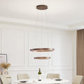LED pendellampe Yonam 2-lys dimbar CCT brun Ø60 cm WiFi forfra