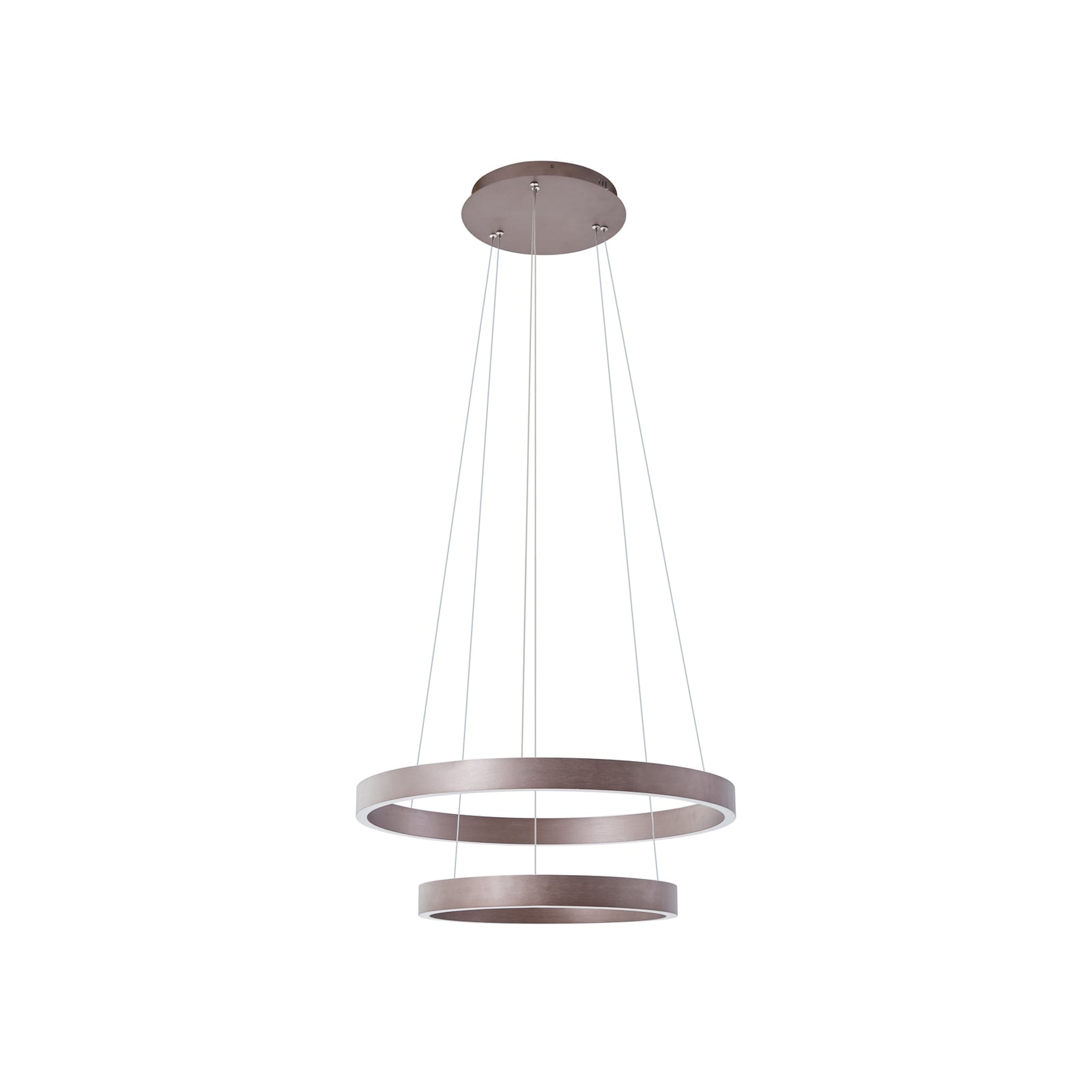 LED pendellampe Yonam 2-lys dimbar CCT brun Ø60 cm WiFi detalj