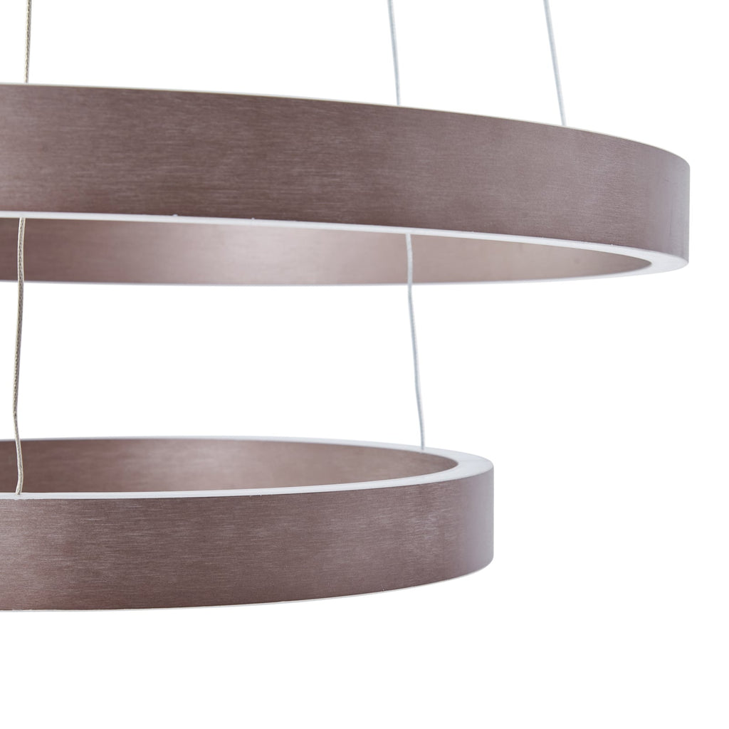 LED pendellampe Yonam 2-lys dimbar CCT brun Ø60 cm WiFi nærbilde av materiale