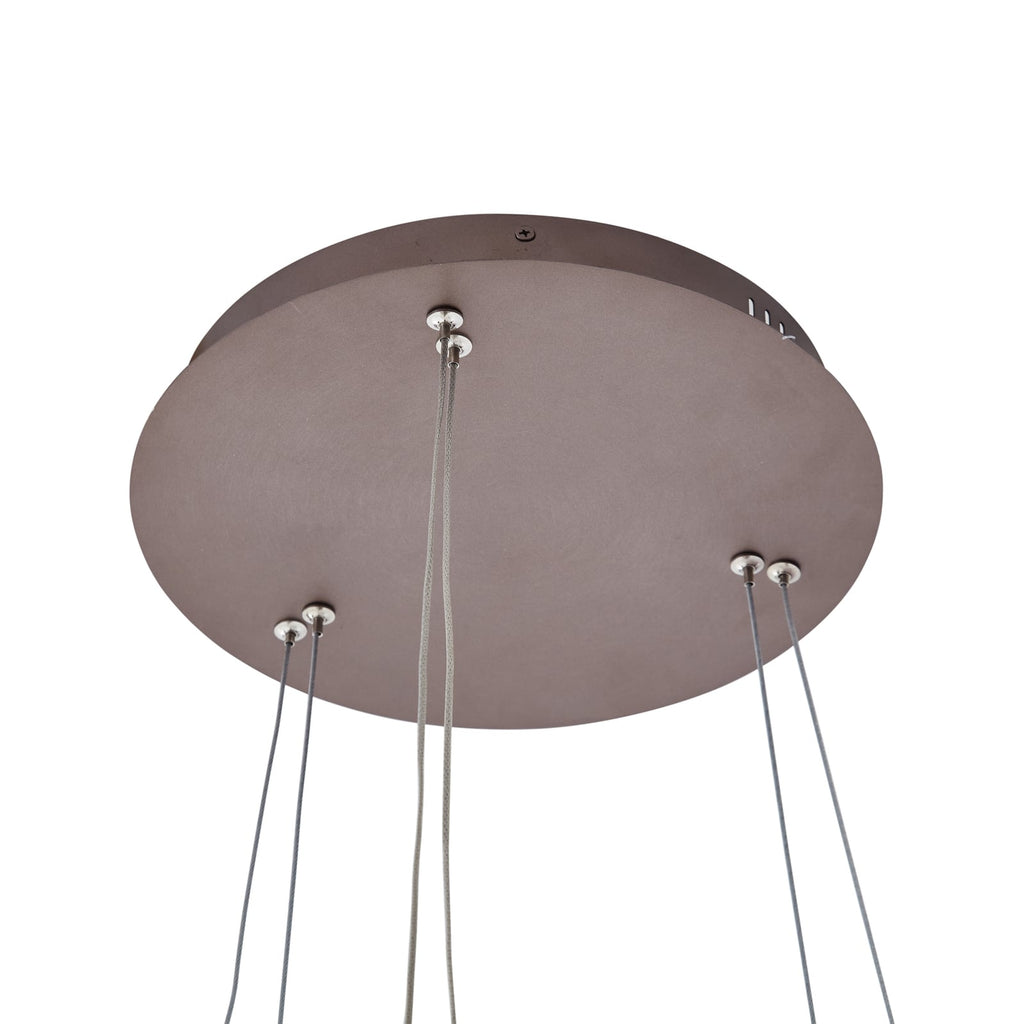 LED pendellampe Yonam 2-lys dimbar CCT brun Ø60 cm WiFi appstyring